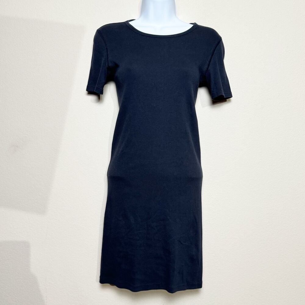 everlane | black ribbed midi women's t-shirt dress sz S